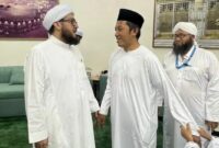 Pertemuan Sayyid Ahmad bin Muhammad Al-Maliki dengan Ketua Umum Pimpinan Pusat Gerakan Pemuda (PP GP) Ansor, Haji Addin Juharudin (foto : istimewa)