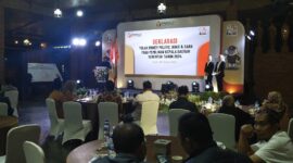 Suasana deklarasi tolak money politics, hoax dan SARA di Kota Kediri. (Foto: Cahya S)